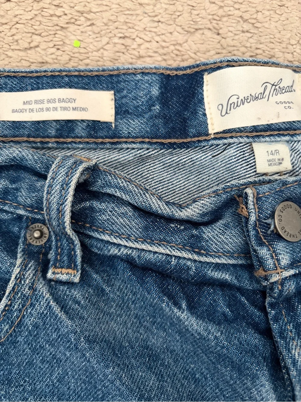 Universal Thread Mid-Rise 90s Baggy Denim Jeans - Blue